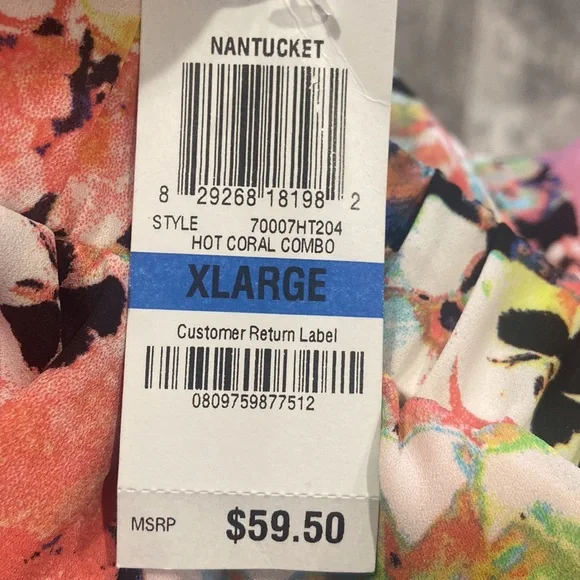 HOT CORAL COMBO Nantucket Skort Romper NWT Macy’s - Picture 5 of 7